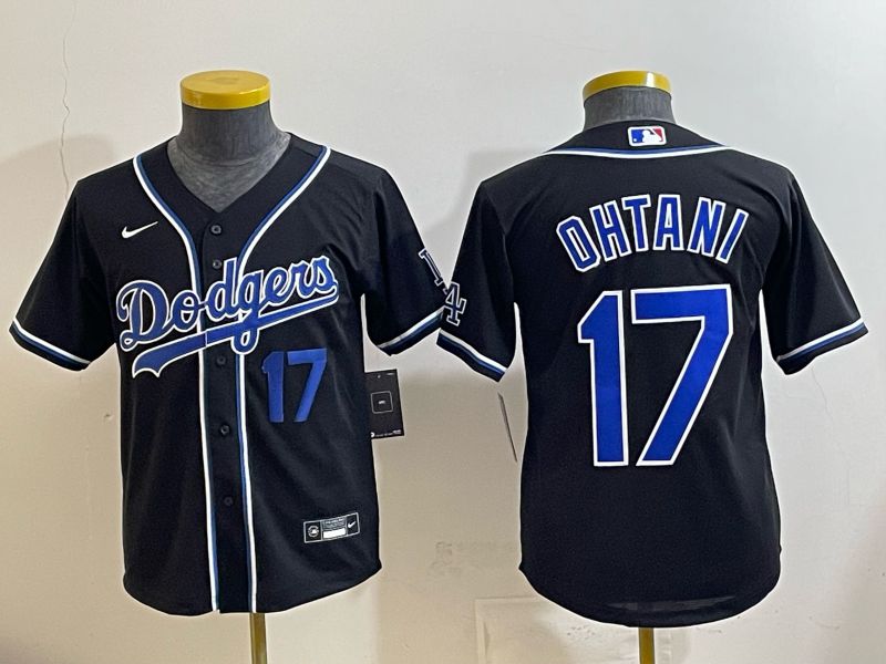 Youth 2025 Los Angeles Dodgers #17 Ohtani Black Game Nike MLB Jersey style 001